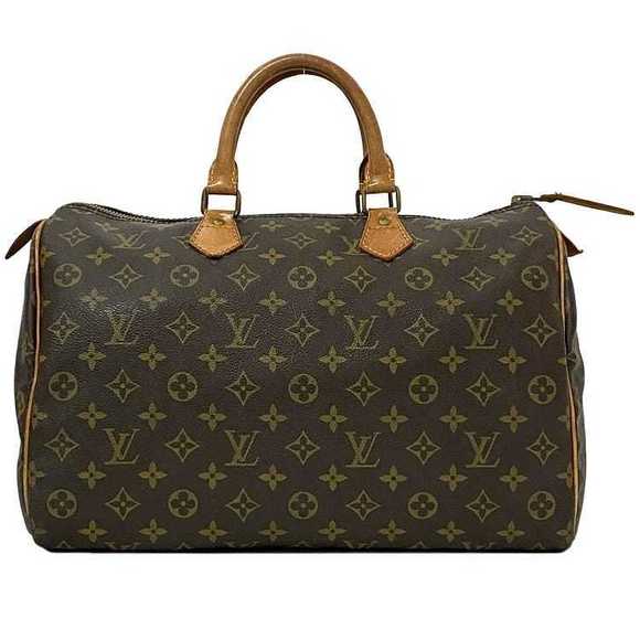 Louis Vuitton Bag Brown Speedy Handbag Leather Zipper Boston - Picture 1 of 9